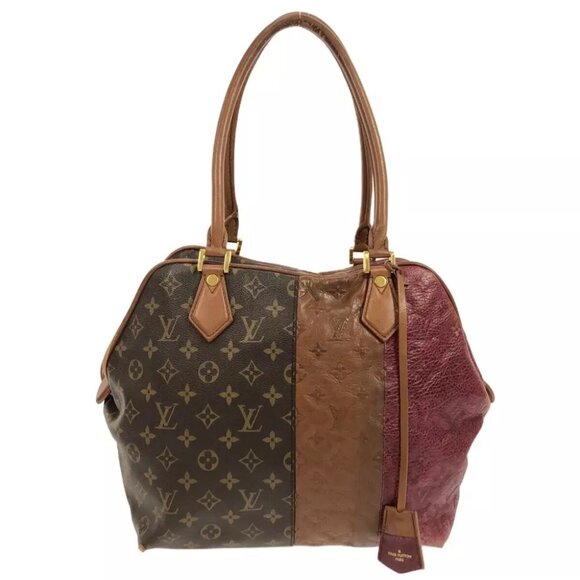 LOUIS VUITTON Blocks Tote M40503 Monogram Brown Bordeaux Monogram Blocks - Picture 1 of 10